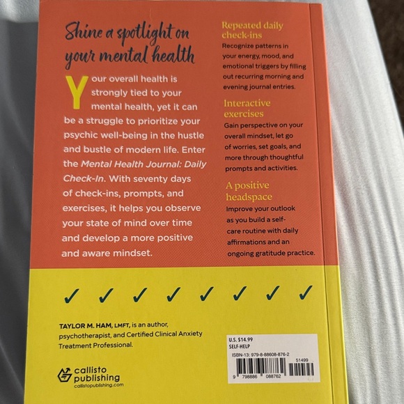 Mental Health Journal Daily Check-In - Orange and Yellow - Picture 2 of 16